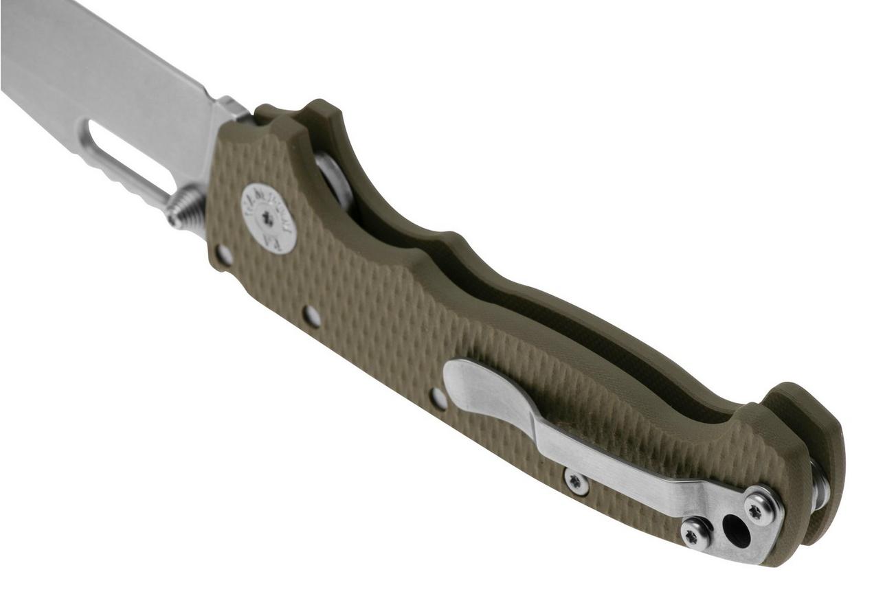 Demko Knives MG AD20S Shark-Lock, CPM 20CV Clip Point MGAD20S-OD-GRN OD-Green G10, zakmes