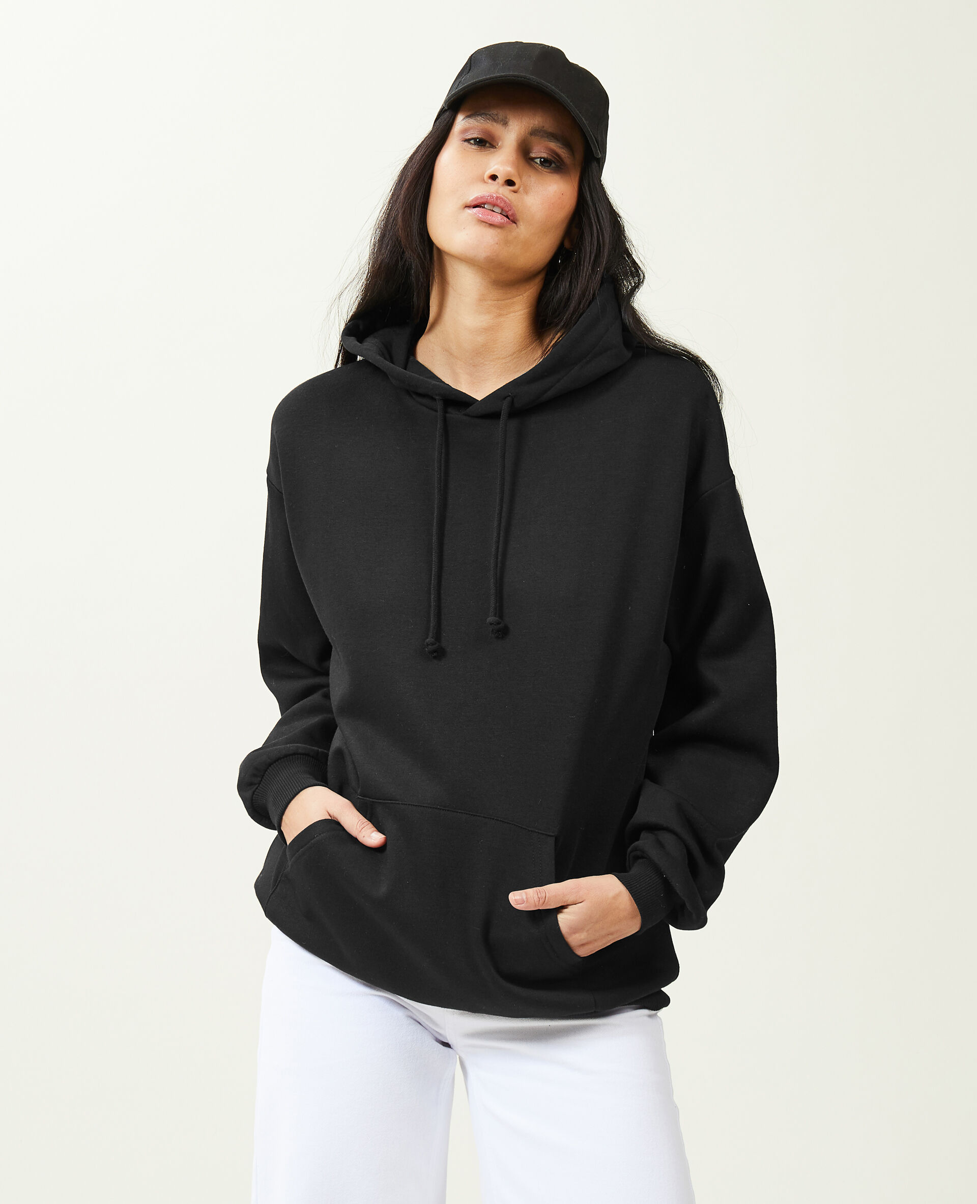 Sweat capuche oversize - Noir