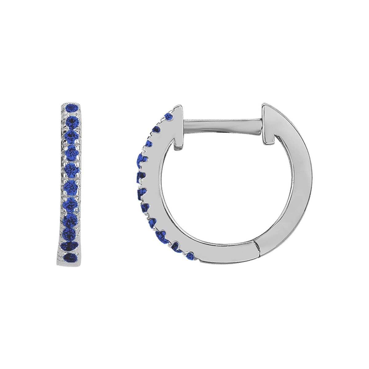 Boucles d'oreilles en Argent avec spinelle bleu saphir