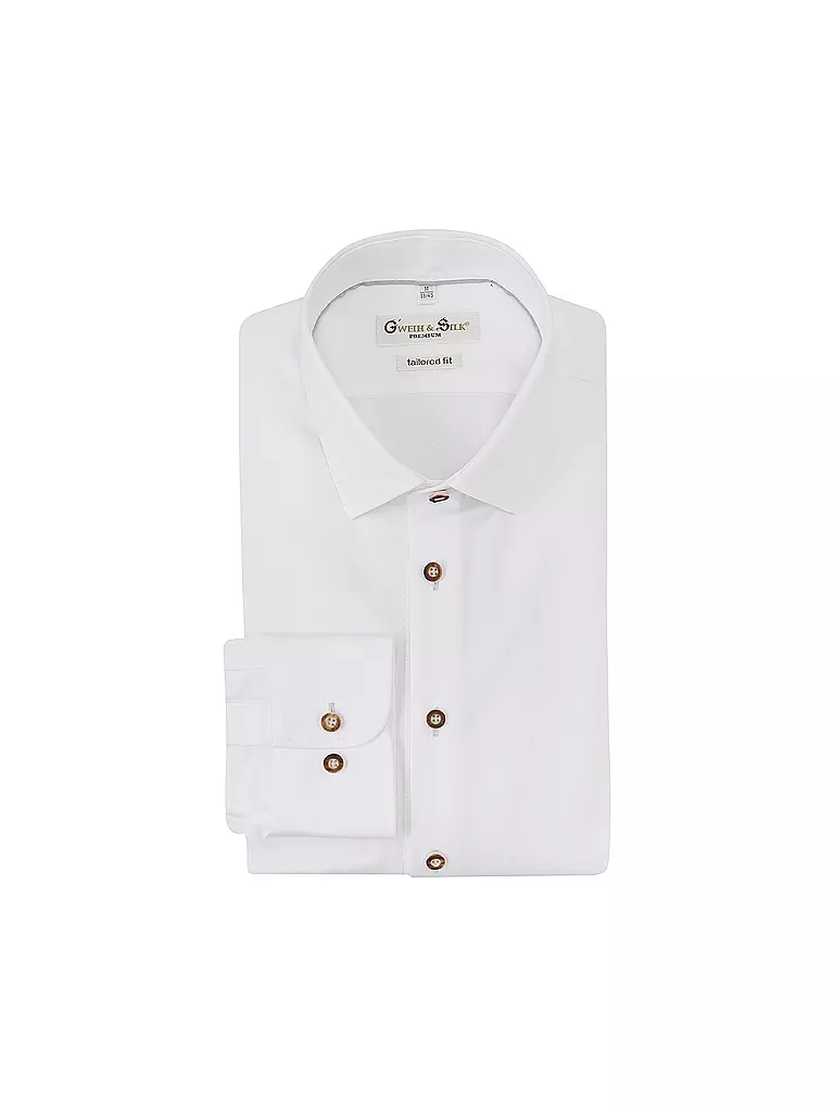 GWEIH & SILK Trachtenhemd Modern Fit WEISSENSEE weiss