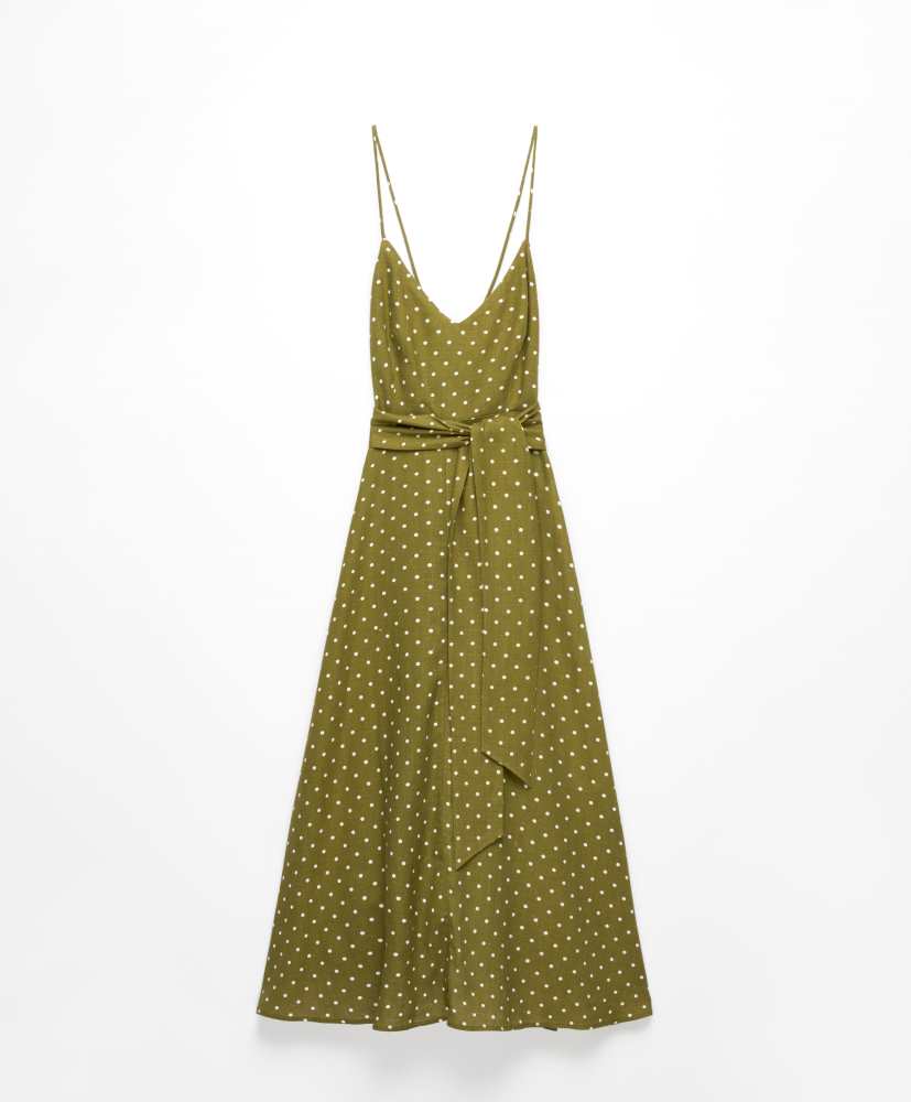 vestido maxi tomara que caia de bolinhas