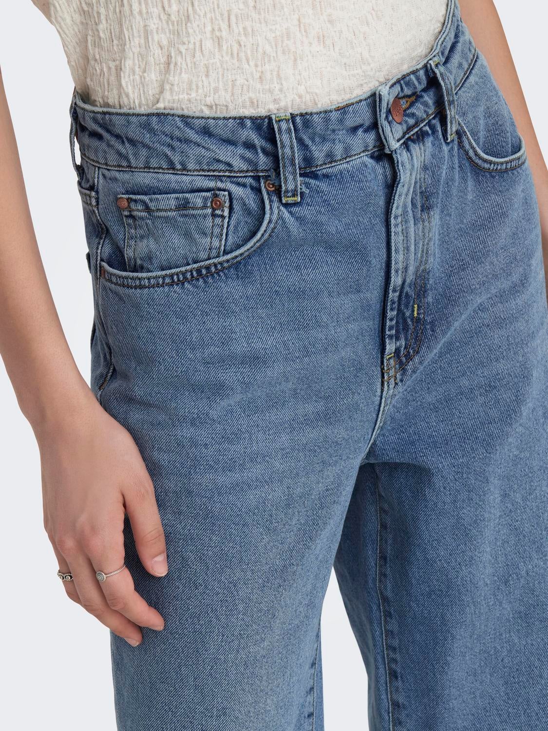ONLHOPE Hohe Taille Weiter Beinschnitt Jeans Light Blue Denim
