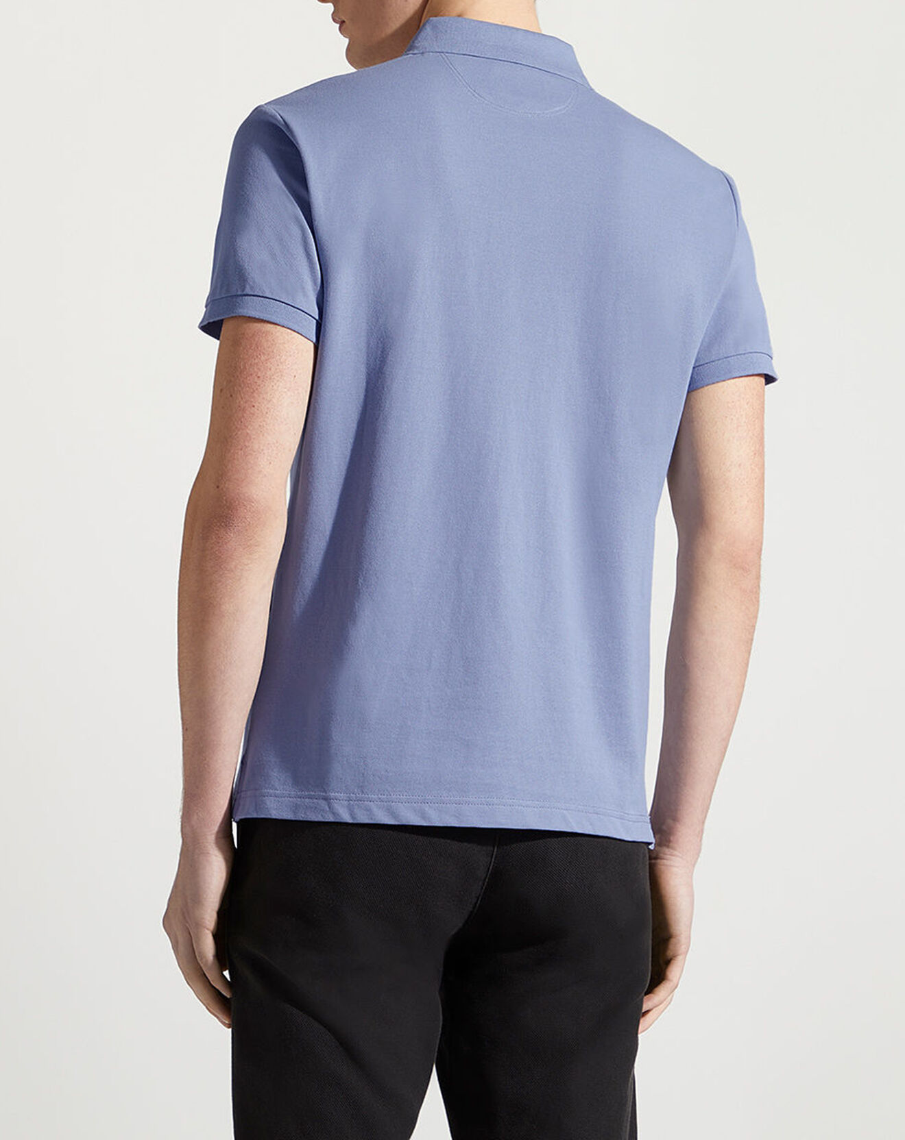 Hackett London Polo Slim Fit uni piqué bleu clair