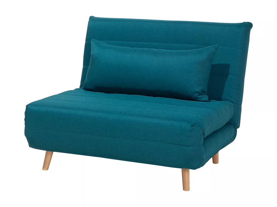 Banquette convertible 1 place en tissu bleu SETTEN