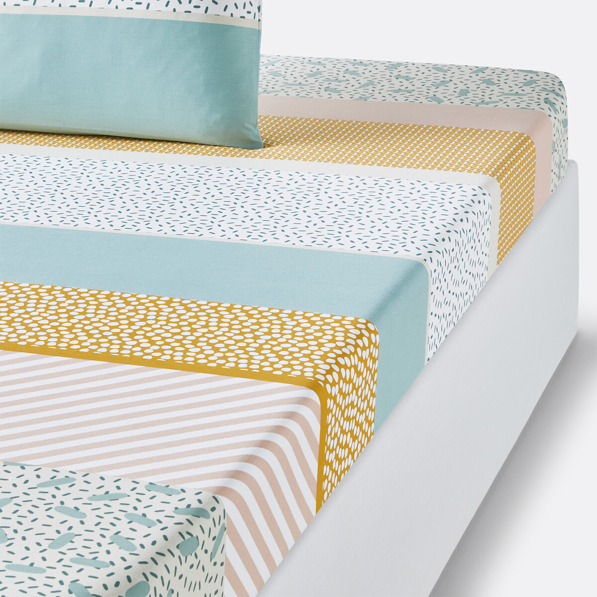 LA REDOUTE INTERIEURS<br>Lençol de algodão, Happy Stripes