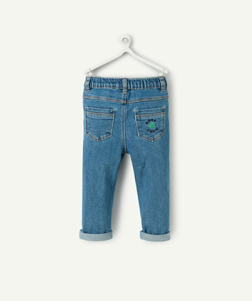 PANTALON DROIT EN DENIM BÉBÉ GARÇON AVEC PATCH BRODÉ