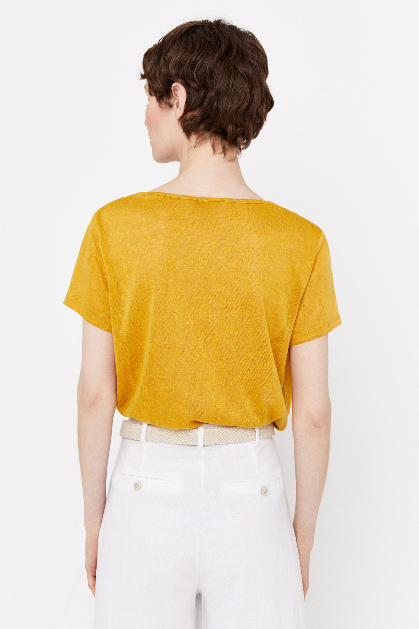 Camiseta com efeito linho - Dourada