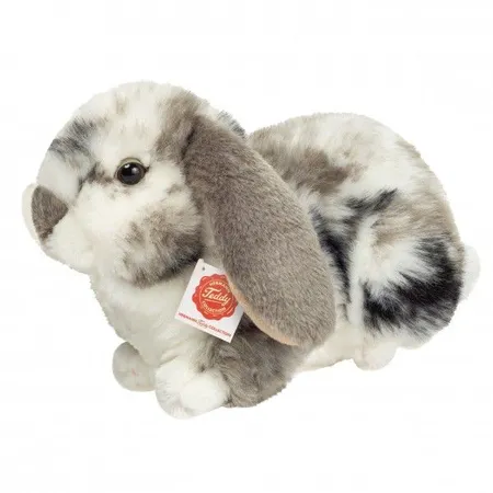 Teddy Hermann Widderkaninchen grau-weiß gescheckt 23 cm