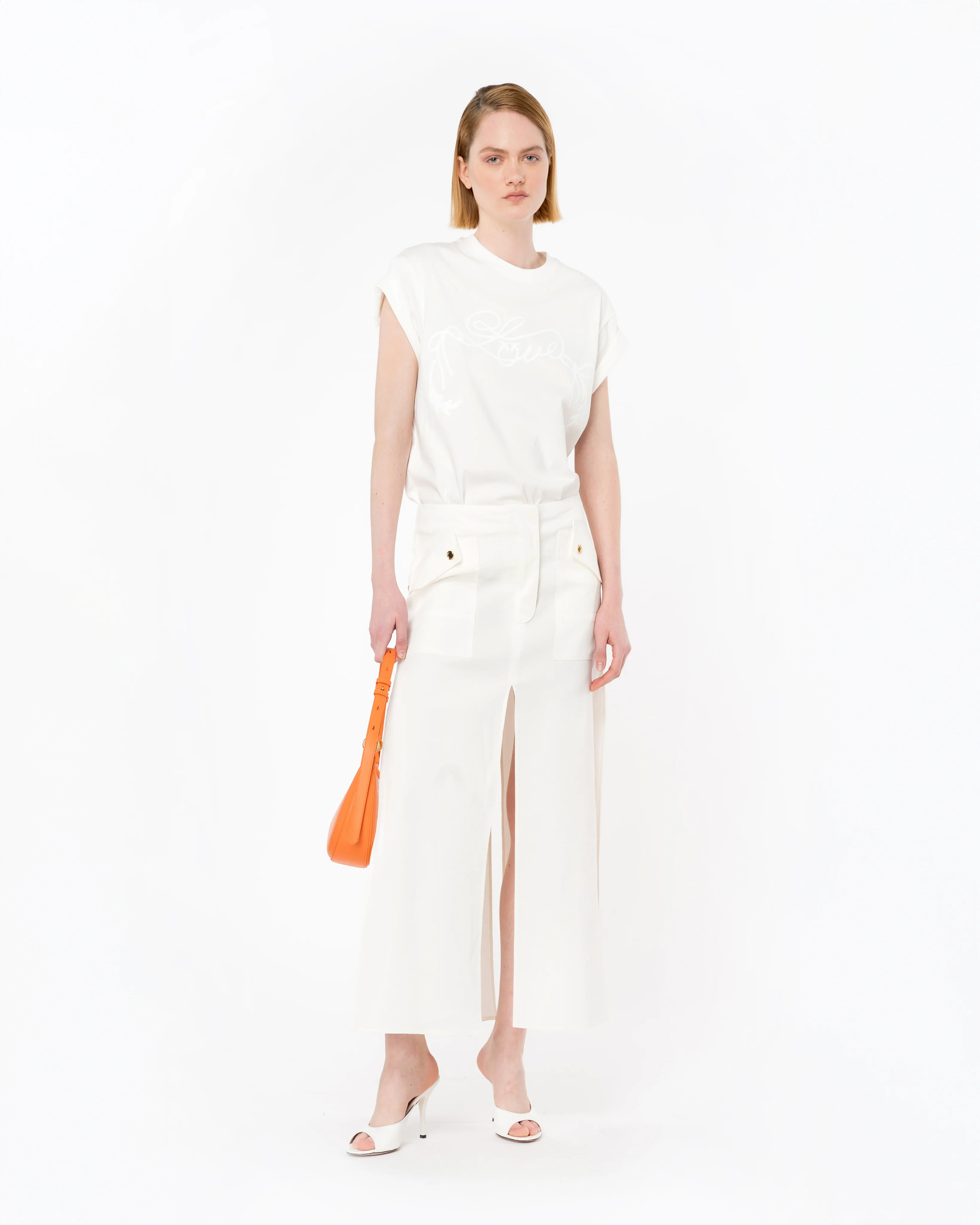 Jupe fendue | Blanc
