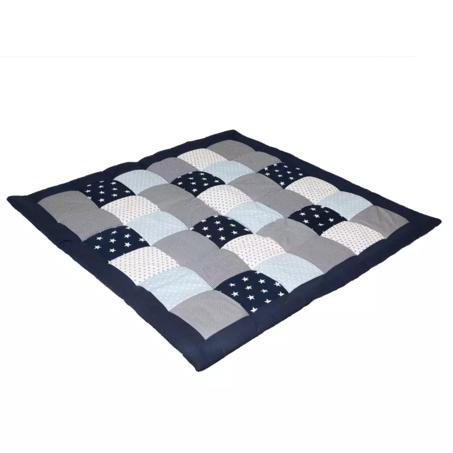 Ullenboom Krabbeldecke & Laufgittereinlage 140X140 cm Blau Hellblau Grau