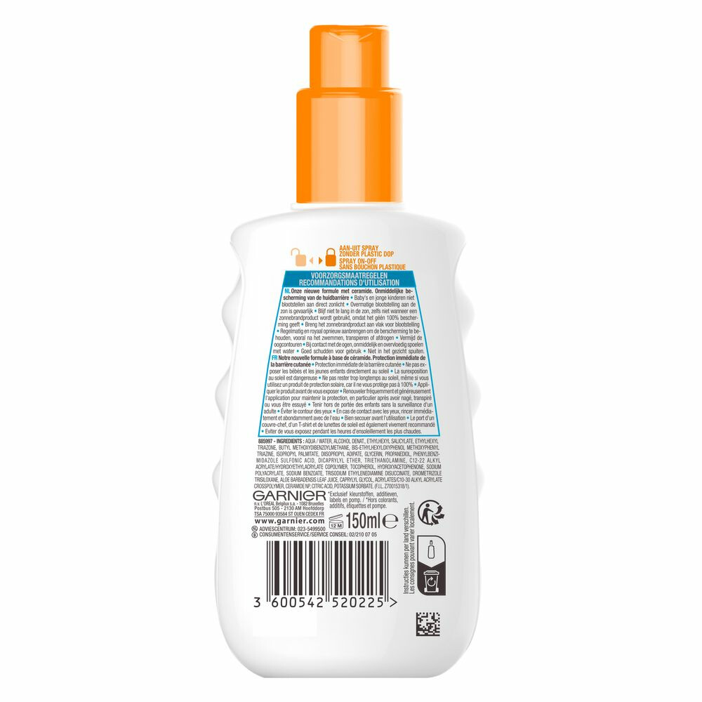 Garnier Ambre Solaire Sensitive Expert+ Kids Zonnebrandspray SPF 50+ Ceramide Protect150 ml