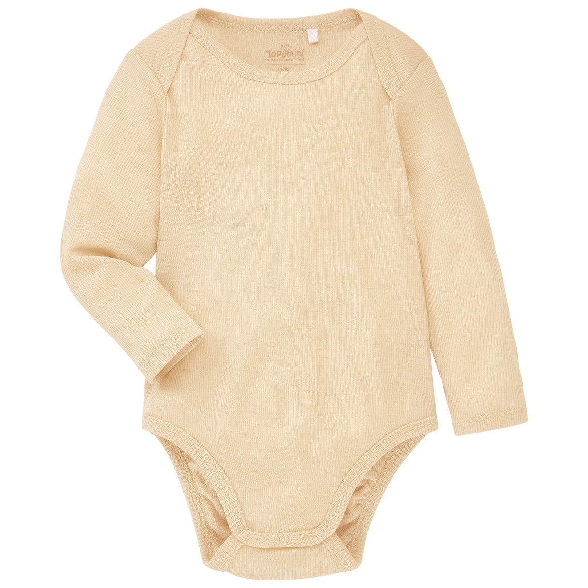 Topomini Pure Collection Baby Wolle-Seide Body mit langen Ärmeln hellgelb
