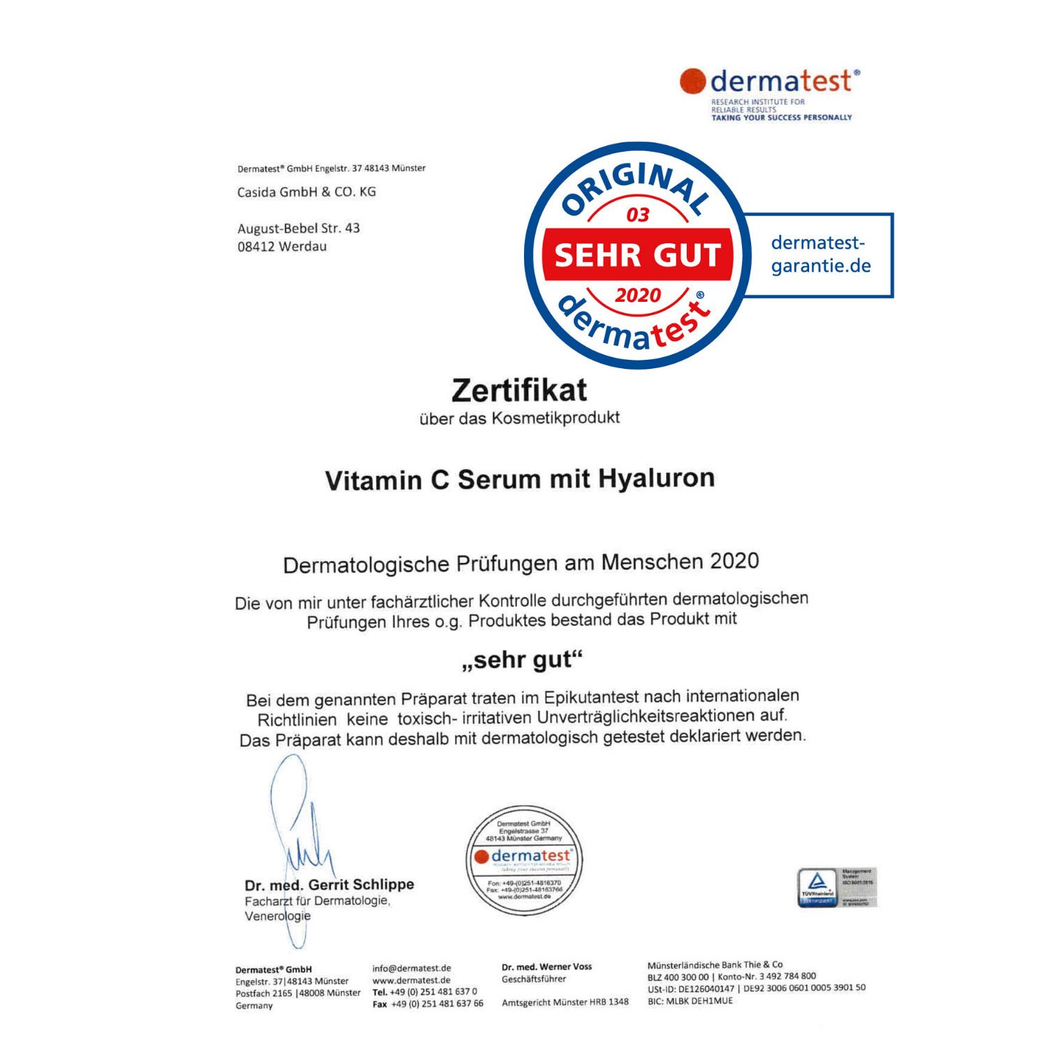 Casida Vitamin C Serum mit Hyaluron