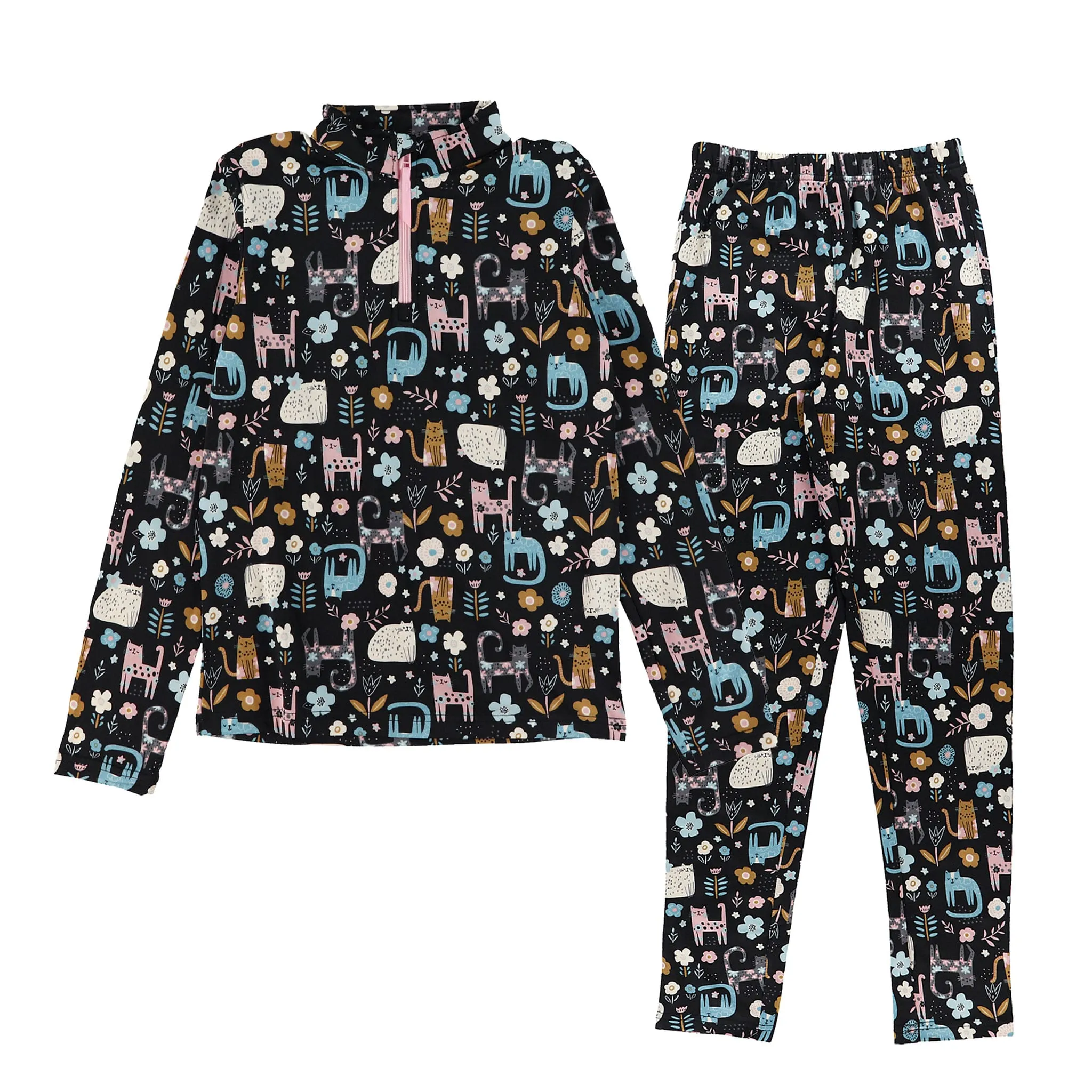 Clément - Vêtements Ensemble Thermal Chats 2-14ans