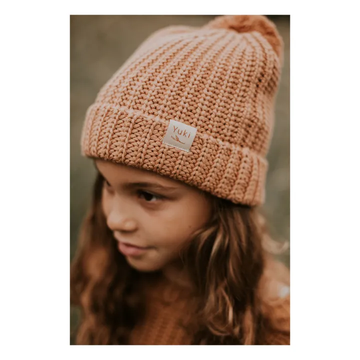 Yuki Bonnet Tricot Coton Bio | Vieux Rose