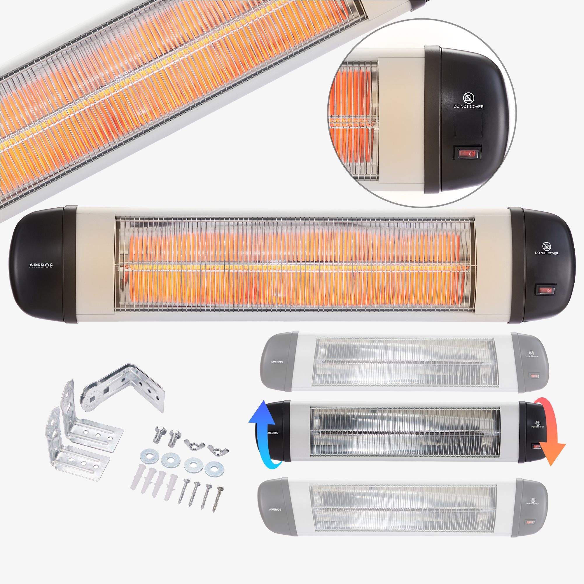Infrarot Heizstrahler 2500W silber