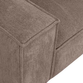 WOOOD hoekbank Roman taupe chenille stof met verlenging rechts