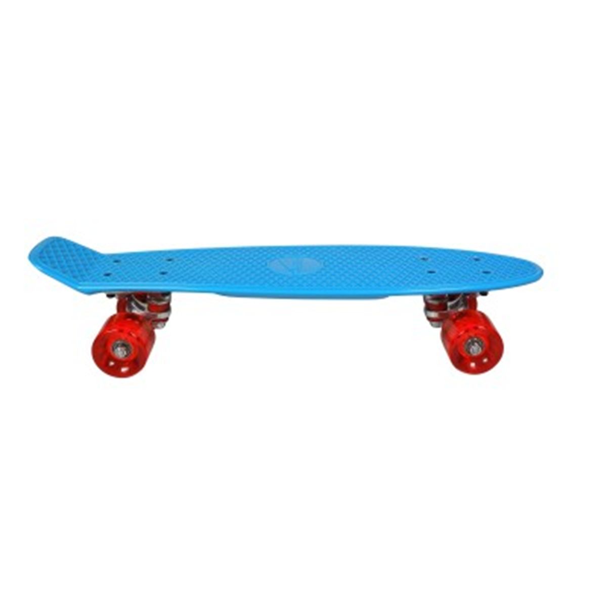 Skate vintage bleu avec roues rouge