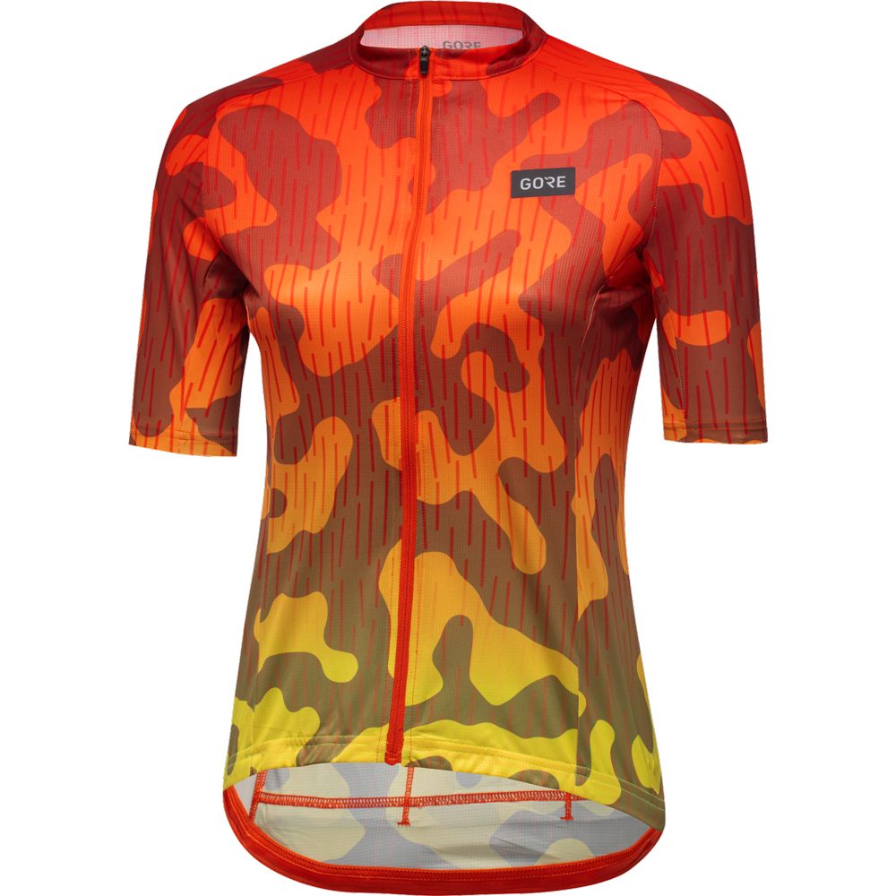 GOREWEAR Rain Camo Radtrikot Damen fireball