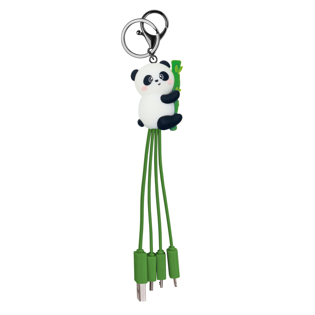 Porta-Chaves com Cabos USB - Panda