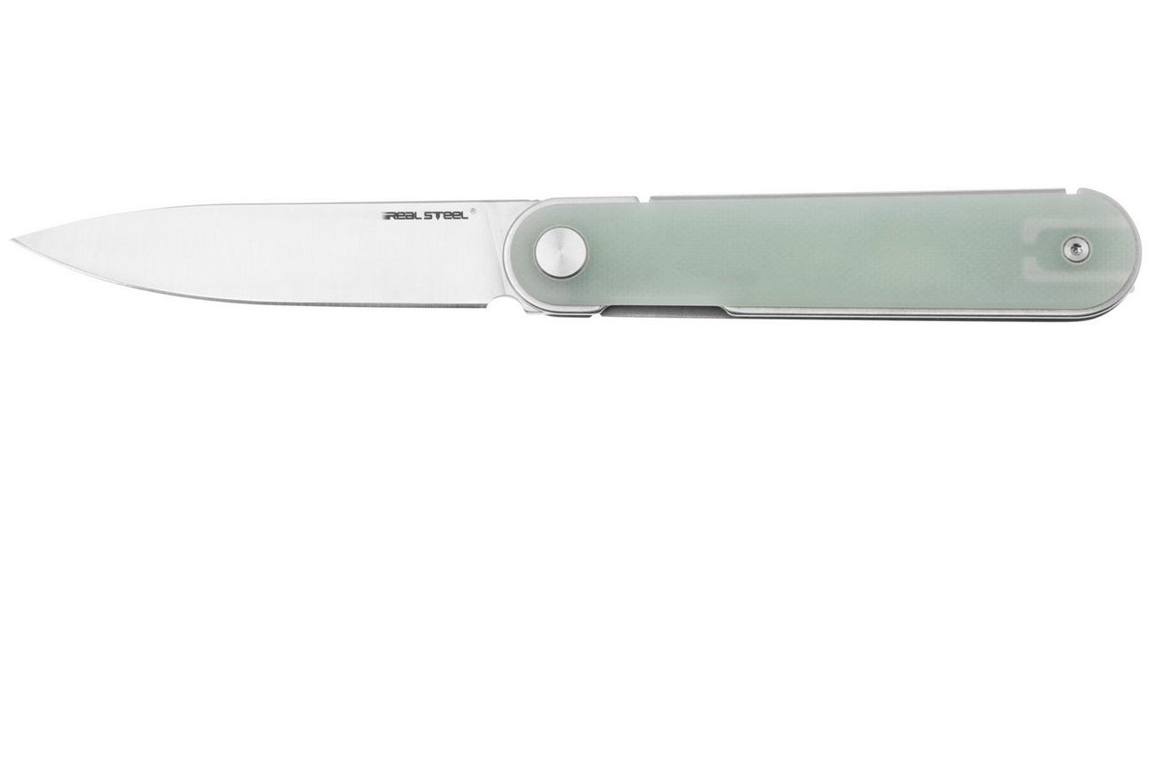 Real Steel Iris Front Flipper 8061BN Satin 12C27, Natural G10, zakmes
