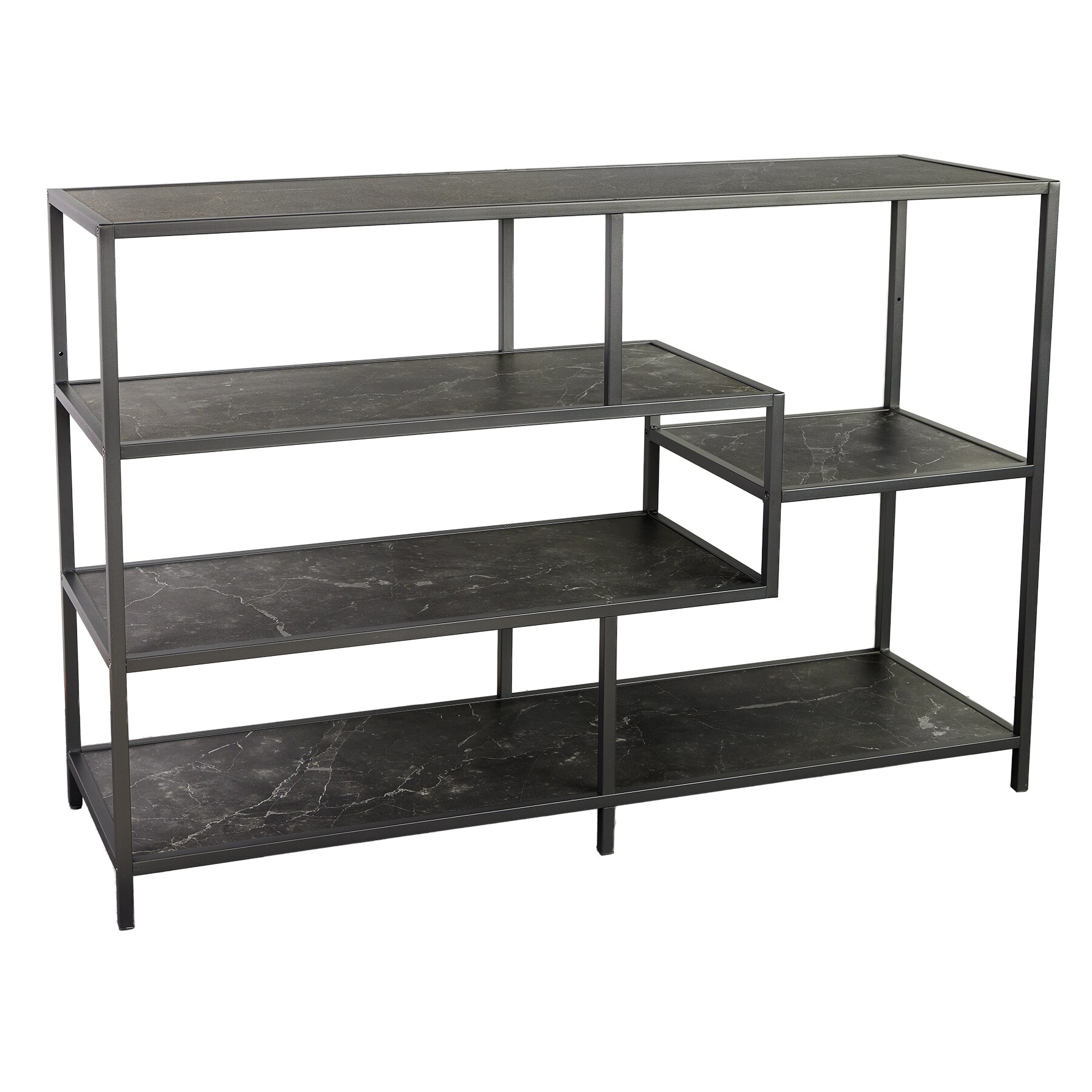 riess-ambiente Bücherregal SLIM LINE - 115cm anthrazit schwarz Marmor-Design Metall modern