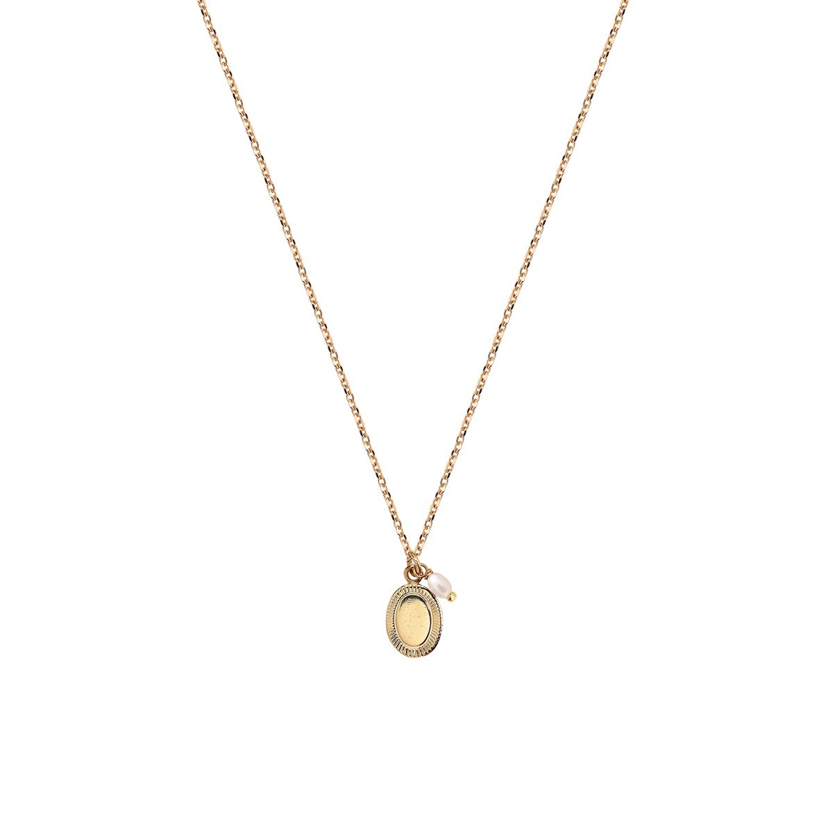 Collier médaille ovale doré à l'or fin 24K NEW CLÉA