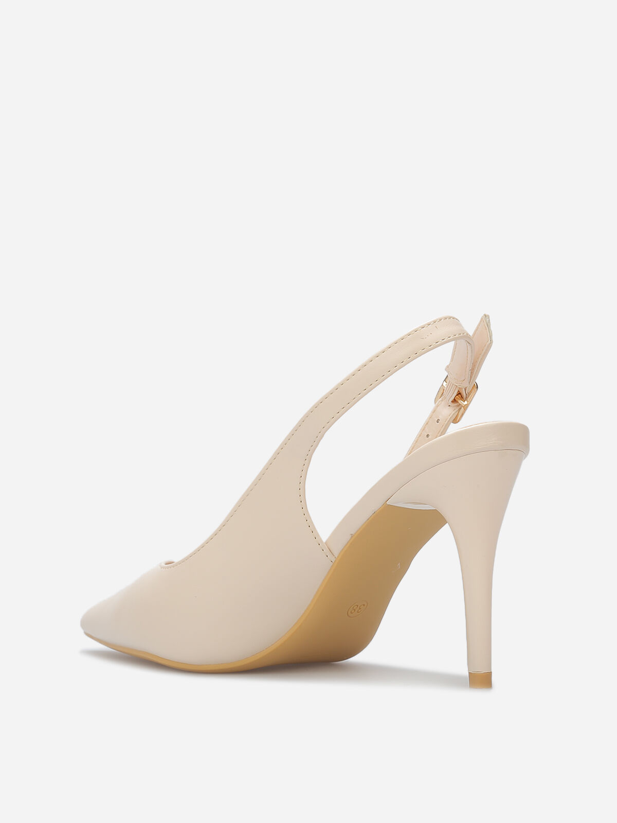 Escarpins slingback en simili- Beige