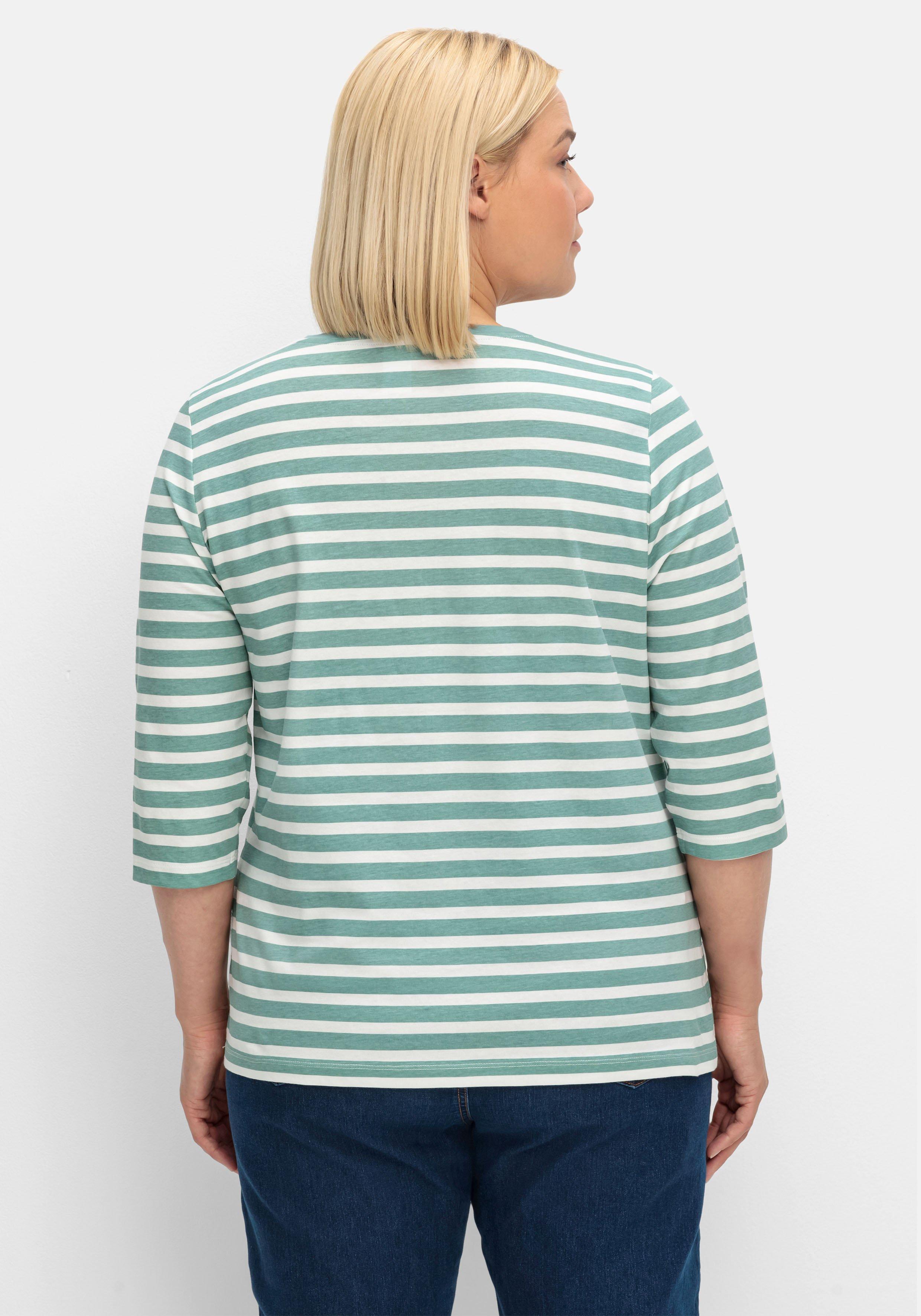 Ringelshirt mit 3/4-Arm, aus reiner Baumwolle
