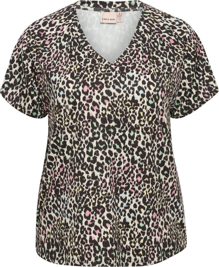 Simple Wish SWSEENA TEE 1 Pink carnation aop multi leo