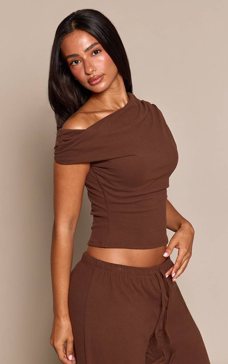 Chocolat Top Asymétrique Ultra Doux Petite Taille