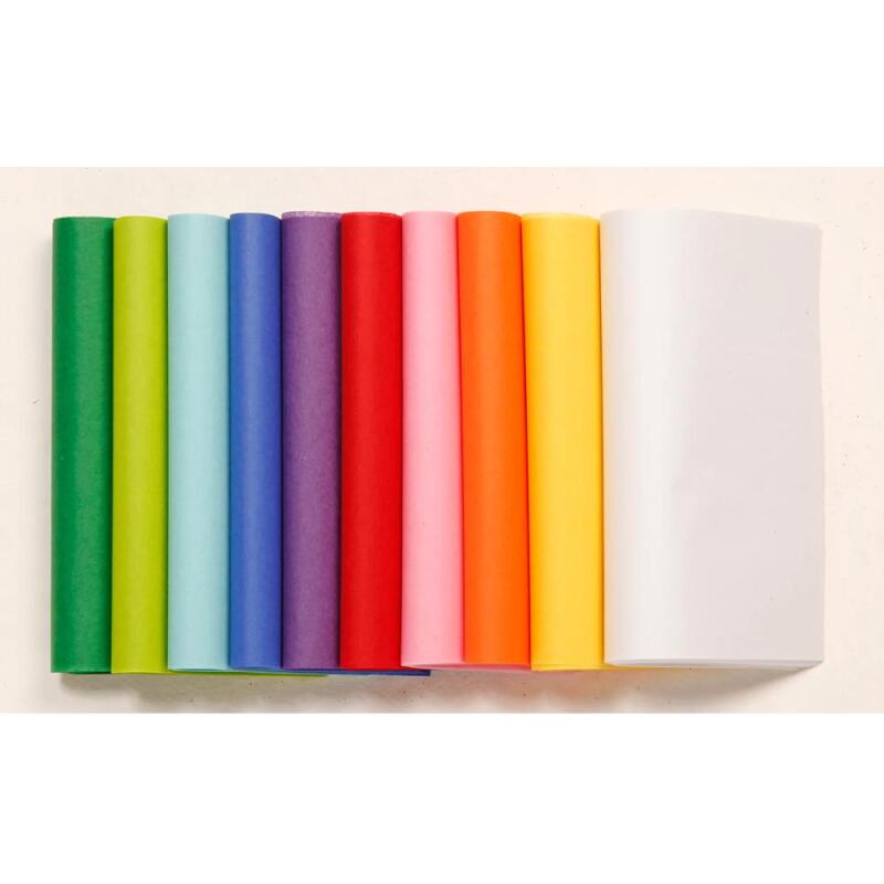 PAPIER SOIE, Paquet de 500 feuilles 18g/m2 au format 16x16cm - Assortiment