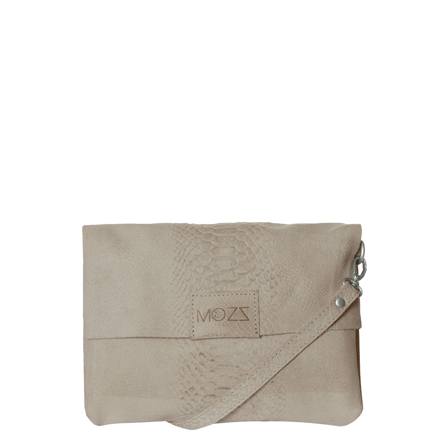 Mozz Luieretui Crossbody Suede snake zand
