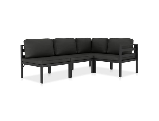 LES TENDANCES - Salon extérieur Salon de jardin-gris-4 places-70x70x64.5-251012
