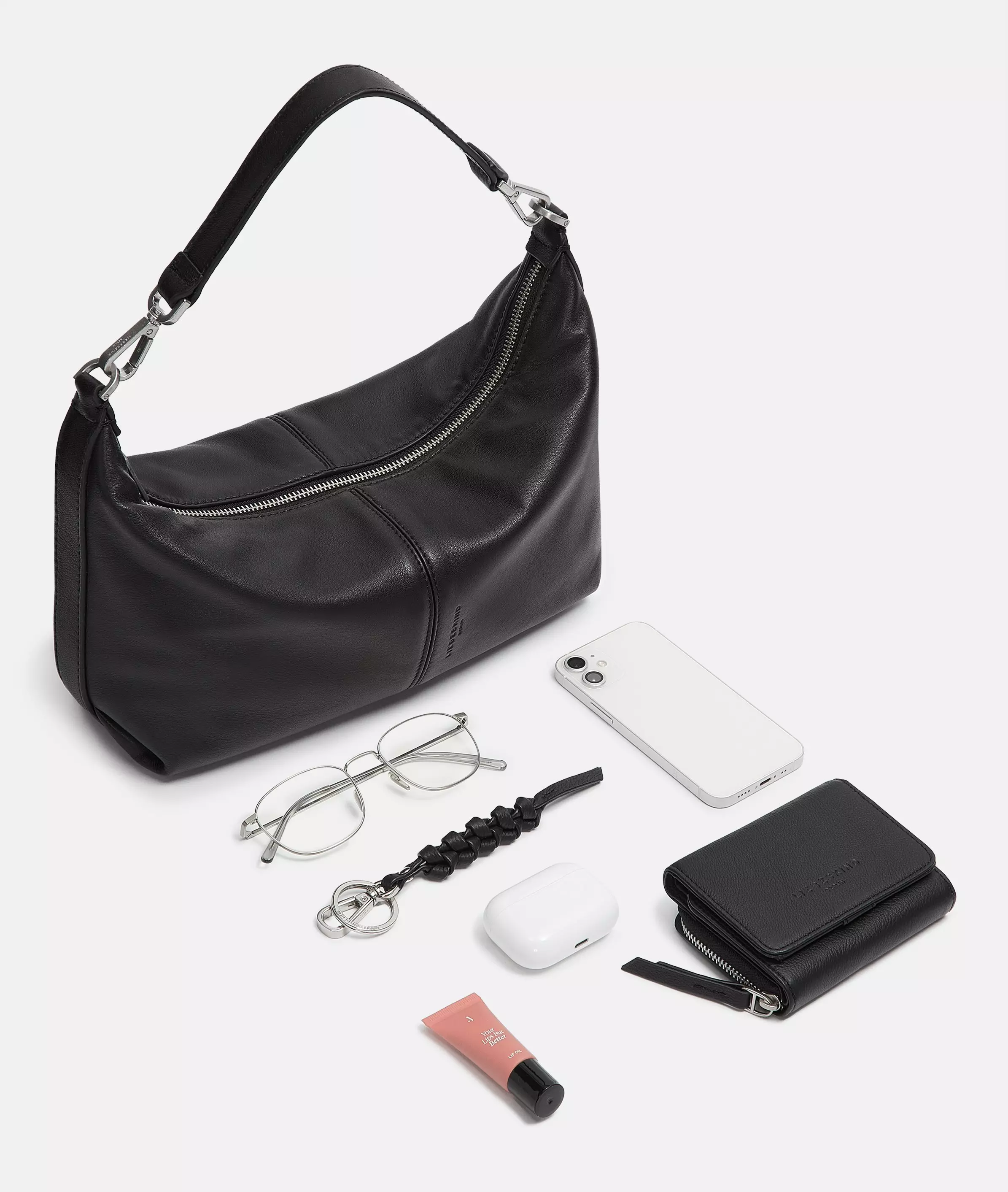 Paris Hobo S Handy leather hobo bag