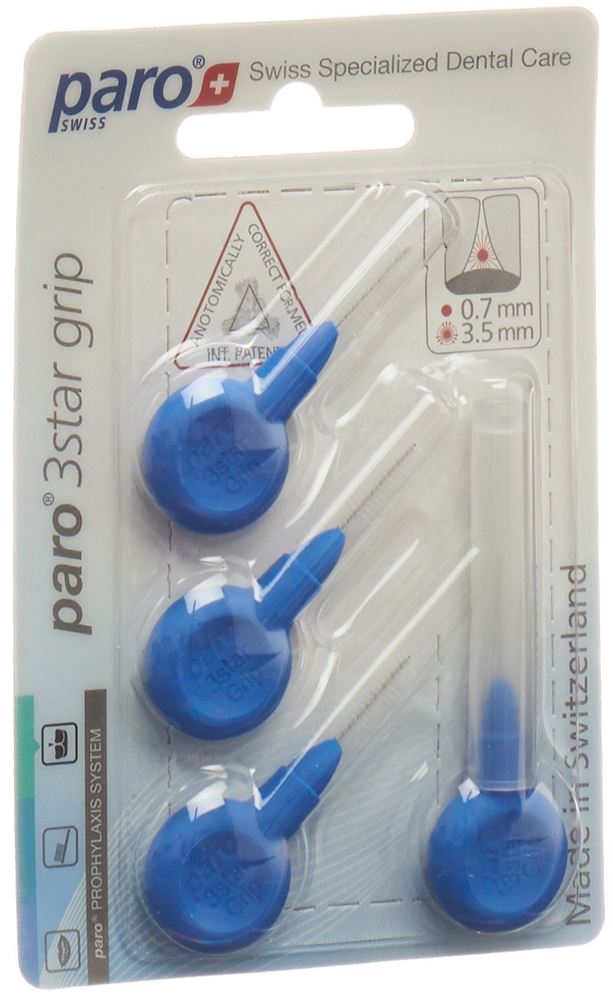PARO 3Star-Grip<br>4 Stück, 3.5mm, x-fein blau zylindrisch