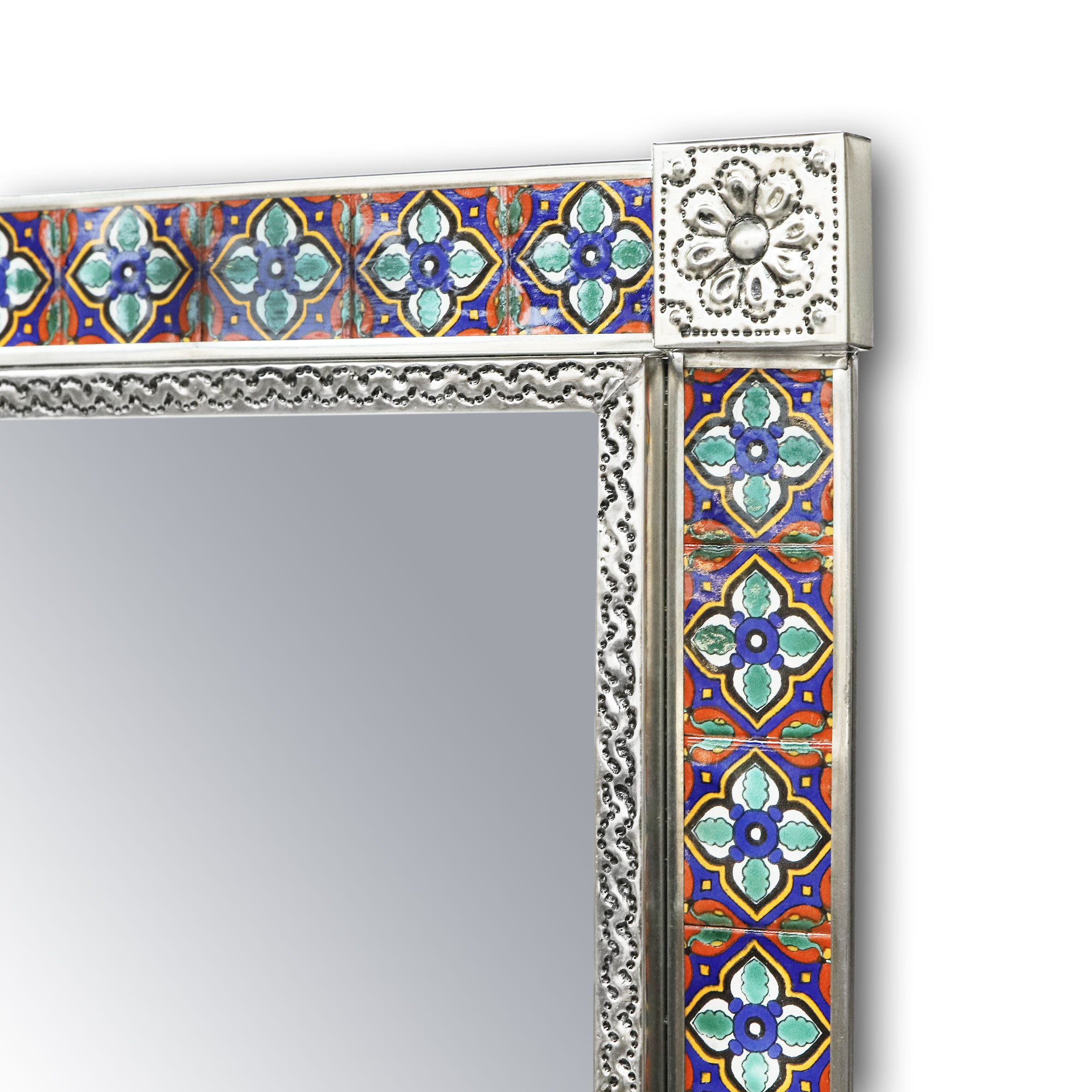 Wandspiegel 'Encanolado' mit Keramikfliesen, multicolor, B 43 cm, H 53 cm, L 2,5 cm von fischer's lagerhaus