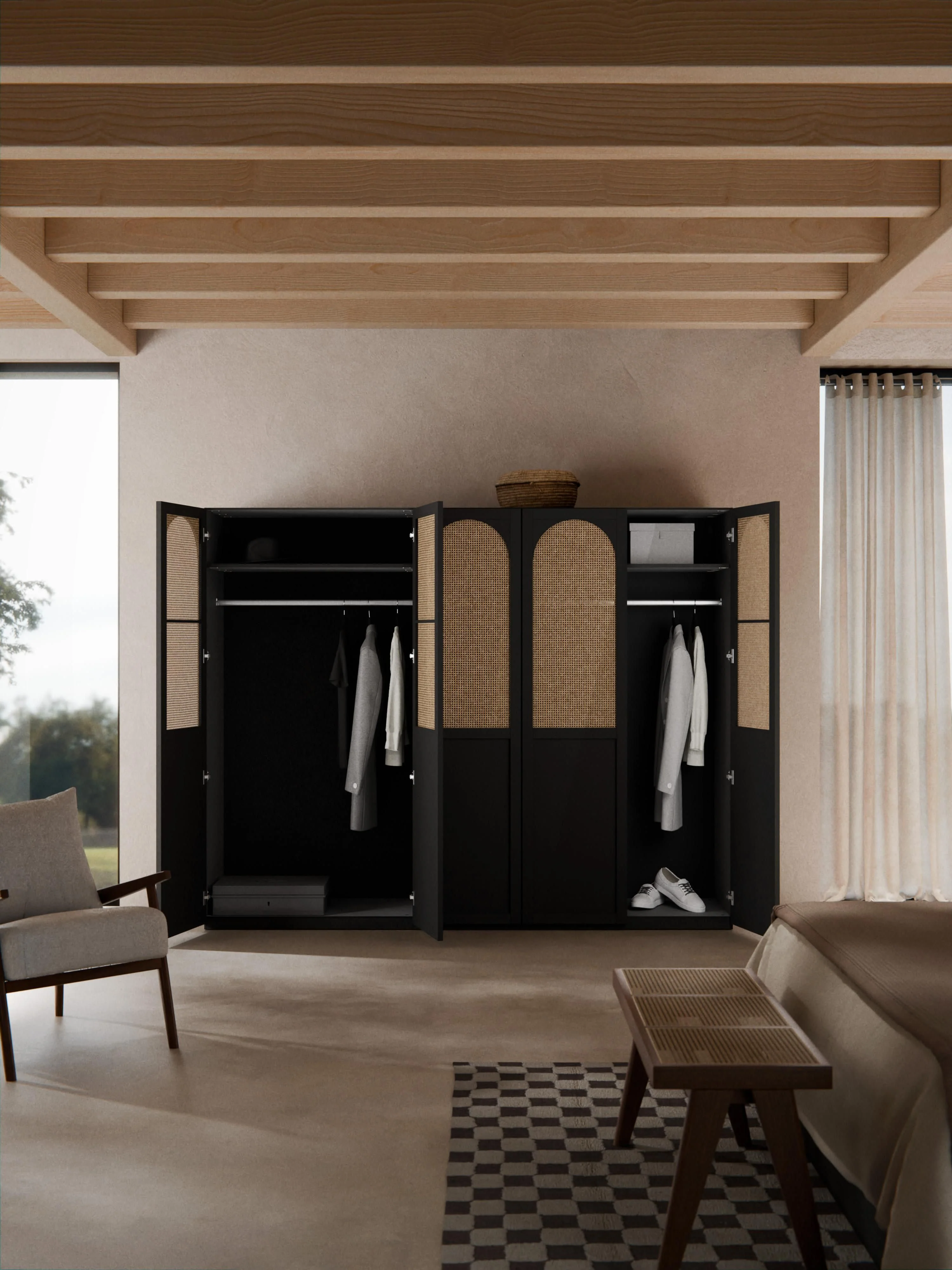 Modulaire draaideurkast Jeanne, 250 cm breed, diverse opties