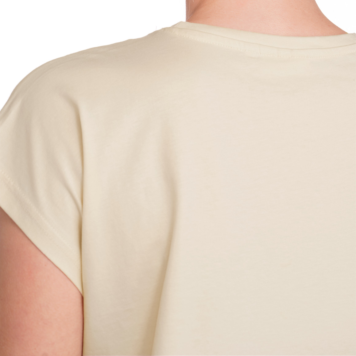 Jonas Nielsen Damen T-Shirt mit überschnittenen Ärmeln beige
