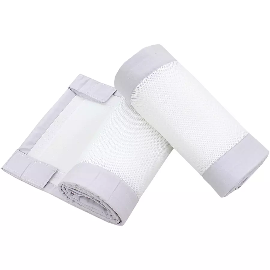 TupTam Nestchen für Babybett Gitterstäbe 3D Mesh 2er Pack grau