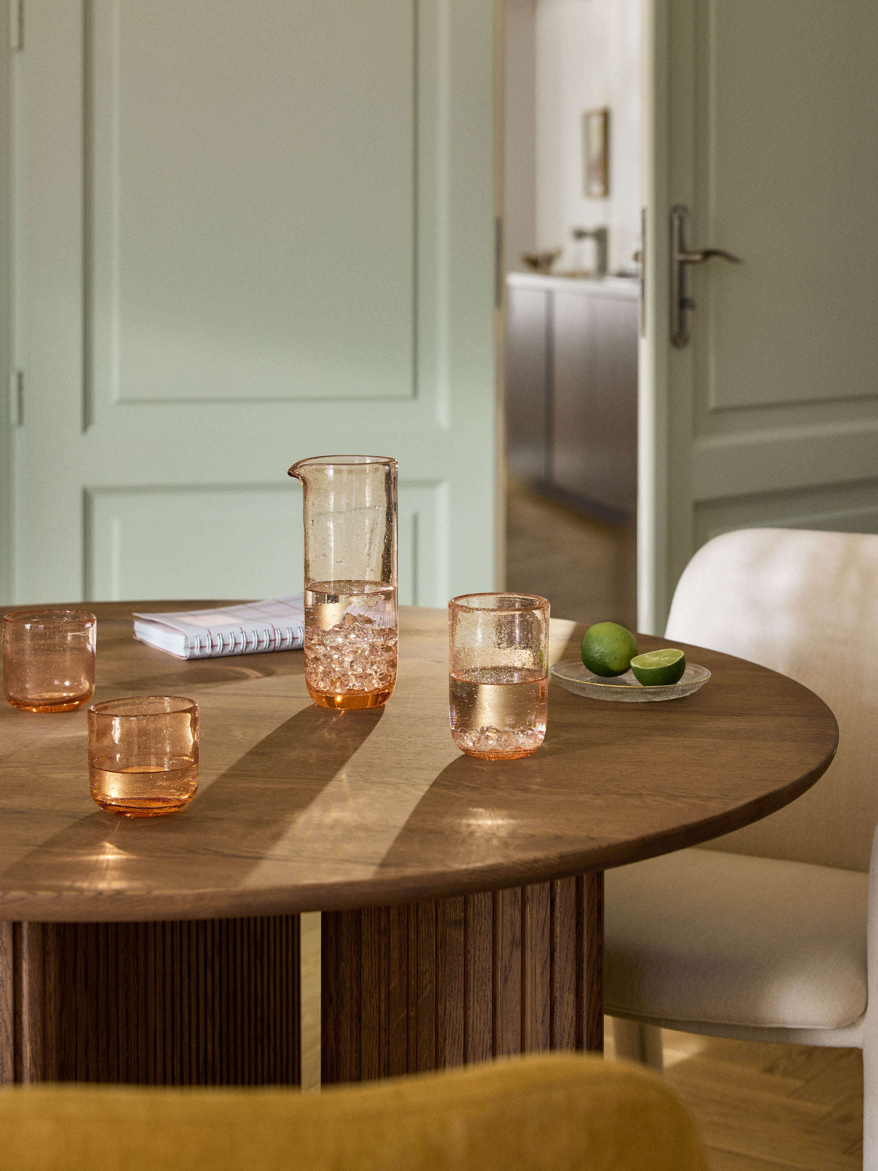 Mondgeblazen tumblers Hippolyte met luchtbellen, 4-delig