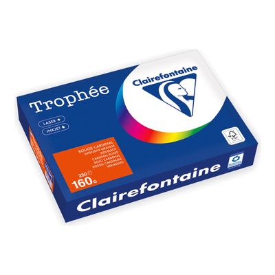 Clairefontaine Trophée - Papier - orange intense - A4 (210 x 297 mm) - 160 g/m² - Ramette de 250 feuilles