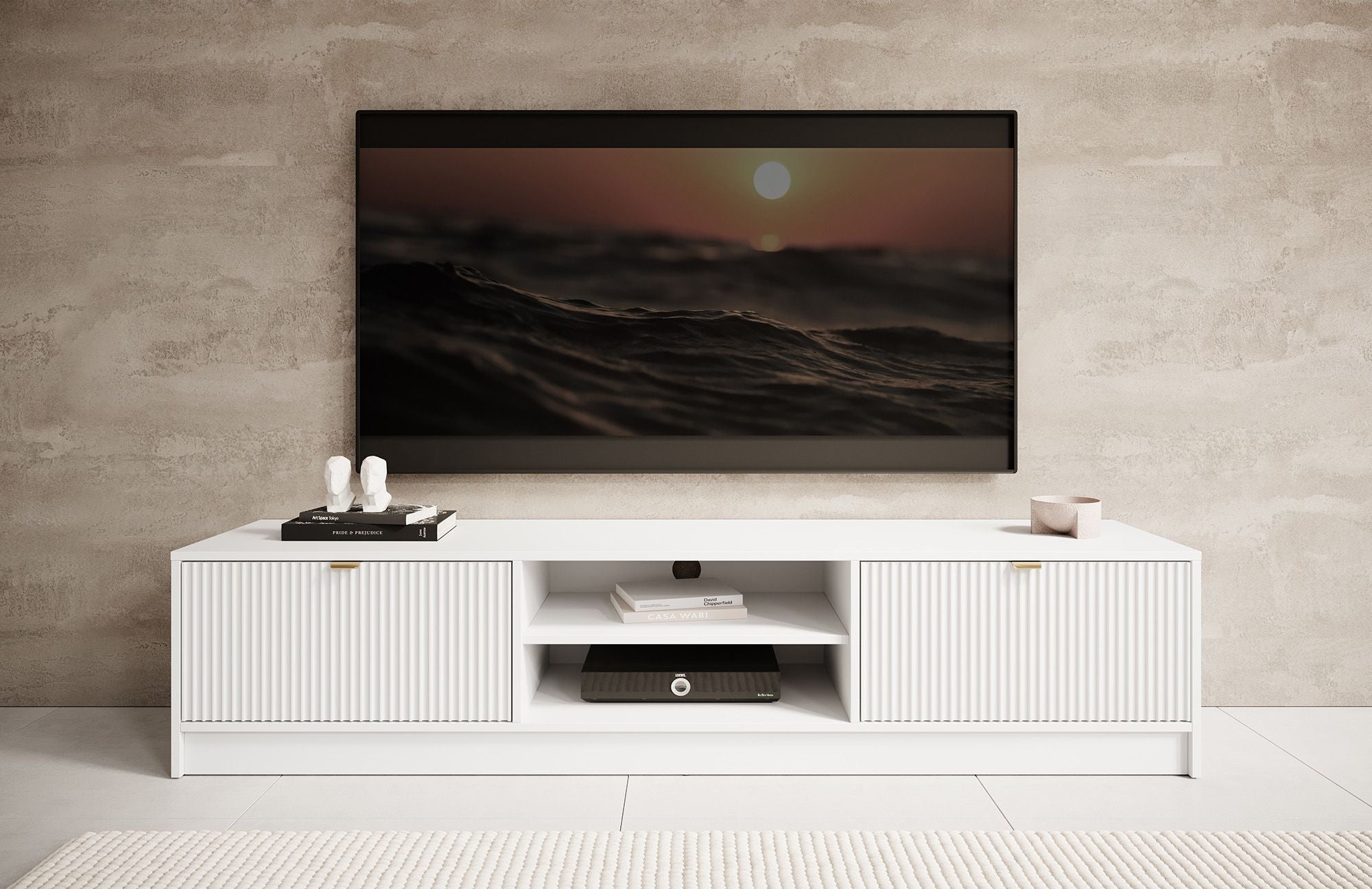 Meubella - TV-Meubel Tavares - Wit - 180 cm