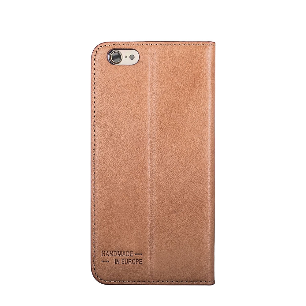 iPhone SE (2022/2020) / 8 / 7 Echtleder Bookcase Hülle Tegel (10246) - Braun (Cognac)