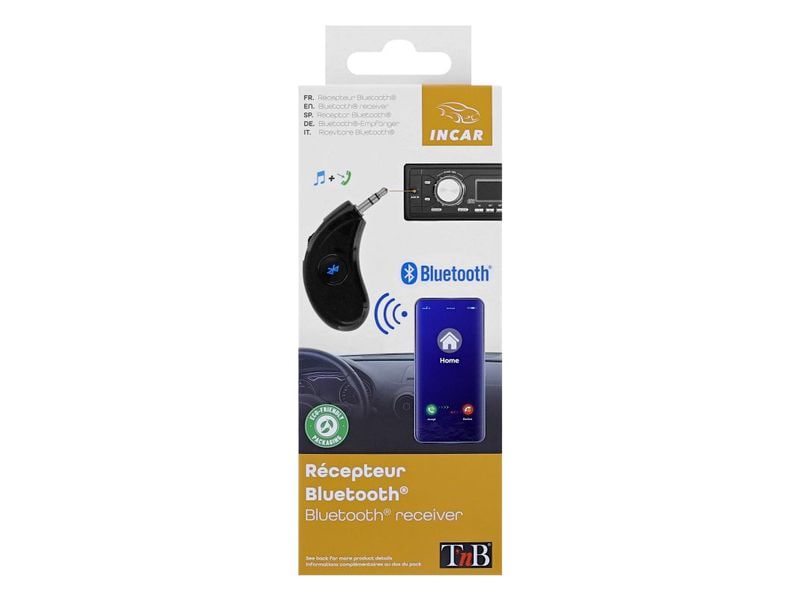 T`nB Bluetooth Empfänger mit 3.5 mm Aux-Anschluss Kabelloses Audio-Streaming und Freisprechanrufe im Auto