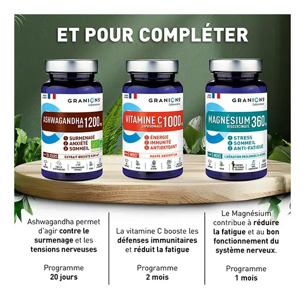 Granions Ashwagandha Pillbox 1200 mg Orgânico 60 Comprimidos