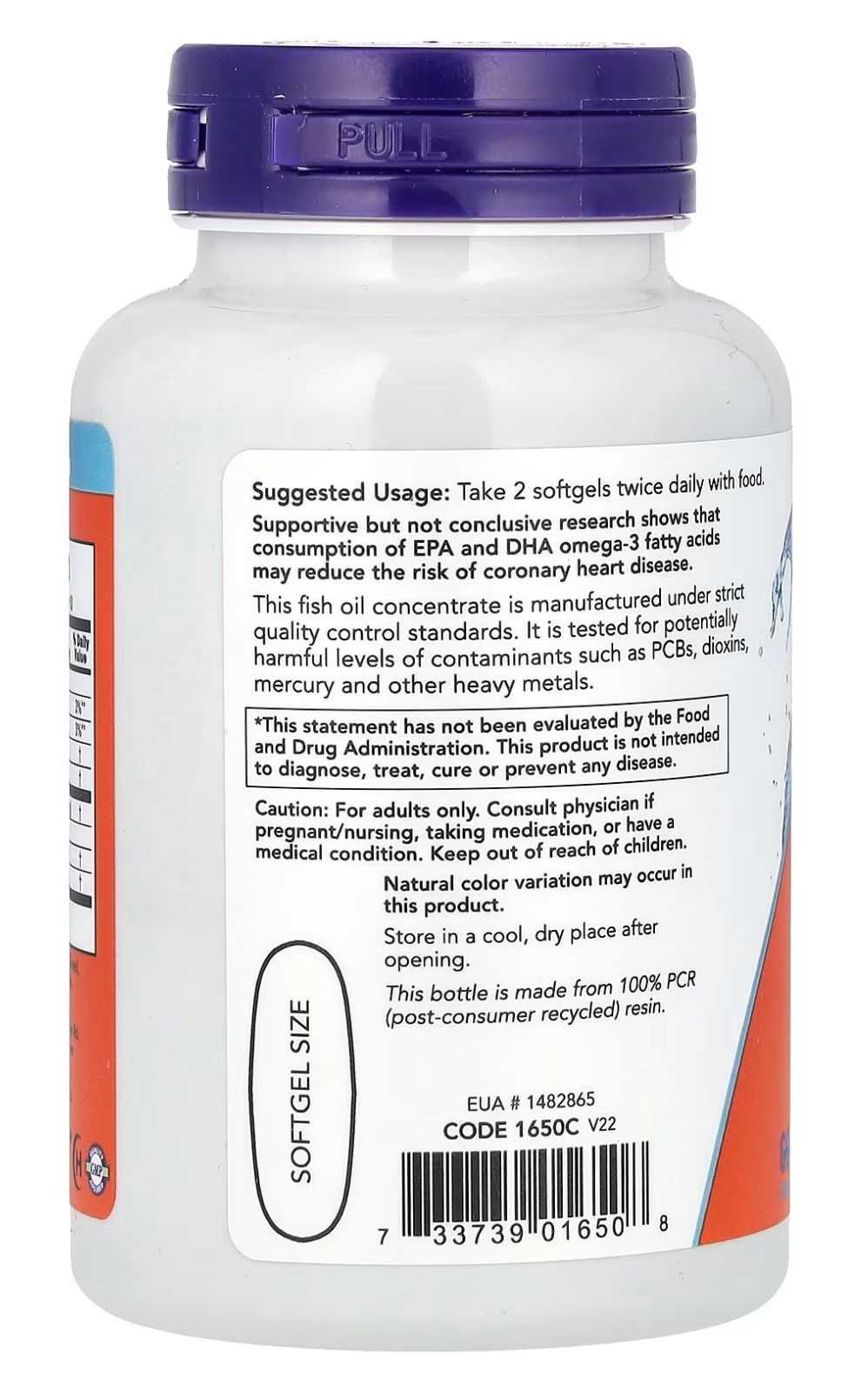NOW Foods Destiladas Molecularmente Con Omega-3 30 Cápsulas Blandas