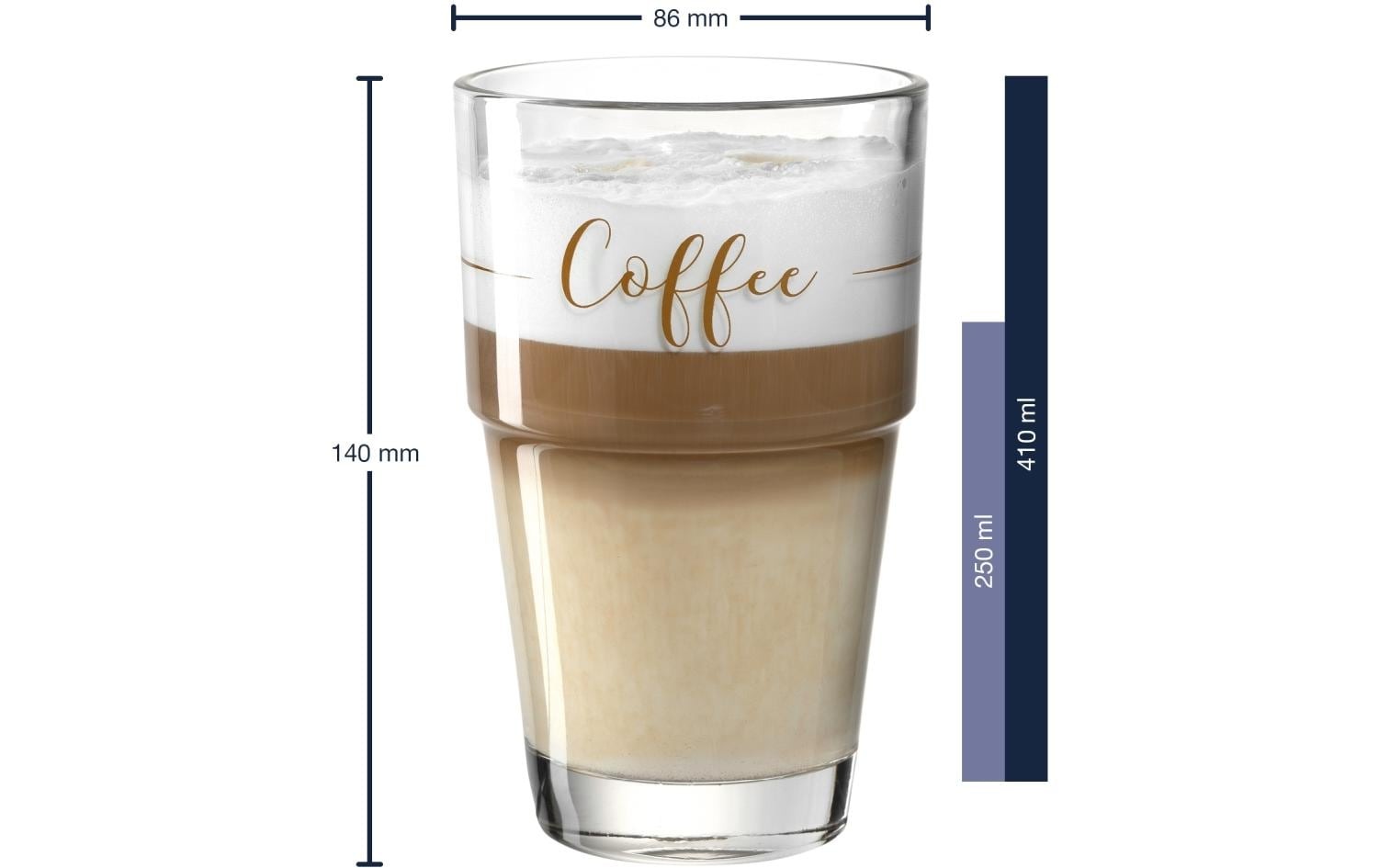 LEONARDO Latte-Macchiato-Glas »Macchiato Becher Solo Coffee 410 ml«
