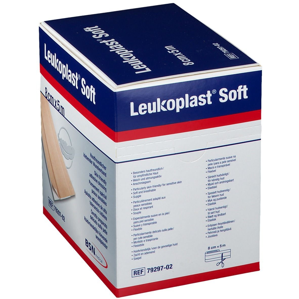 Leukoplast® Soft Pflaster 8 cm x 5 m Rolle