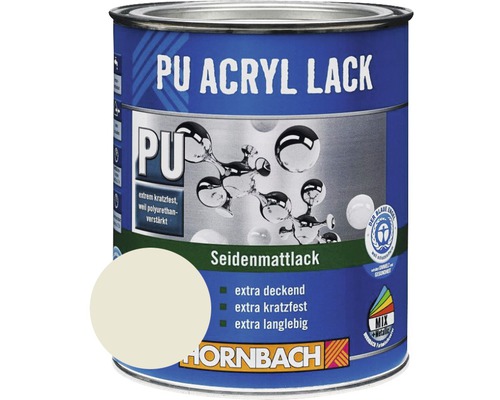 HORNBACH Kleurverf PU Acryllak satijnglans RAL 9002 grijswit 750 ml
